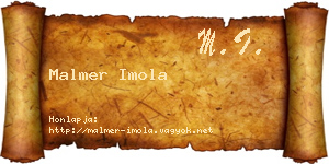 Malmer Imola névjegykártya